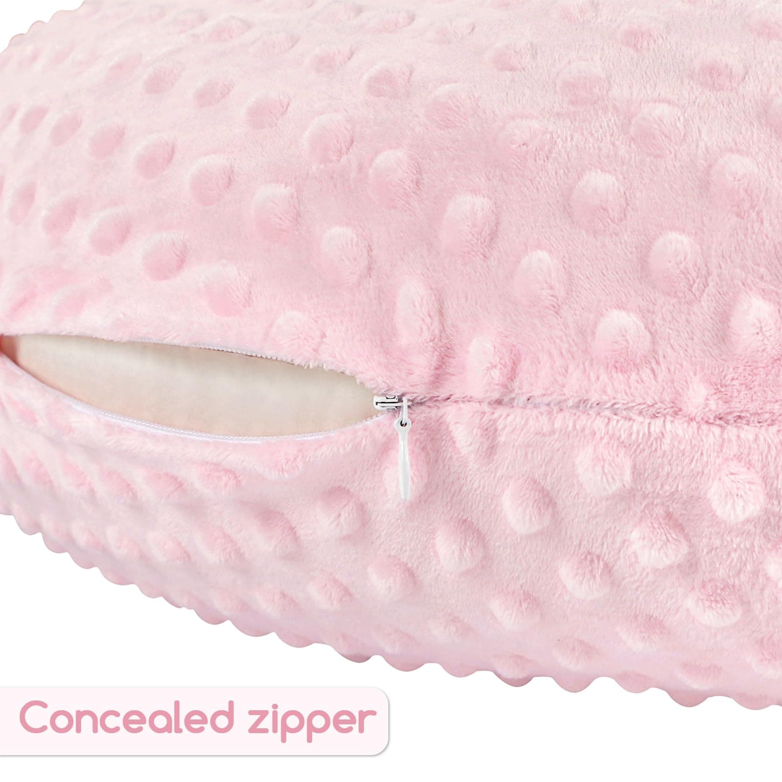 GFU Breastfeeding Pillow for Newborn with Dot Fabric Nursing Cover, Soft Comfortable Nursing Pillow for Breast Feeding and Bottle, Pink thumbnail 4