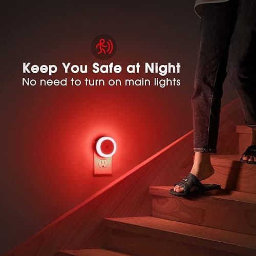 Briignite Night Lights Plug into Wall Red Night Light Dusk to Dawn Sensor | 4 Pack 60 Lumens, 0.6W, ABS Plastic, Perfect for Bedroom, Hallway, Bathroom, Kitchen, Stairway, Nursery thumbnail 3