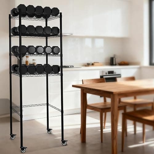 YVTCRTCW 4 Tier Mini Fridge Shelf with Wheels | Adjustable Height Metal Storage Shelf | for Mini Fridge & Microwave Stand | Easy Assemble for Dorm, Kitchen, Office | Black thumbnail 2