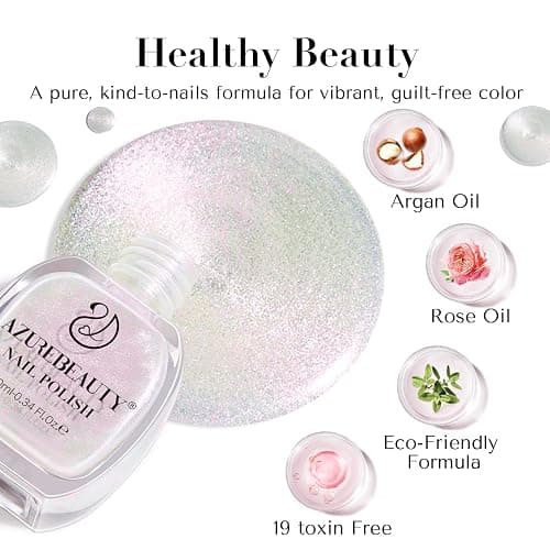 AZUREBEAUTY Chrome Quick Dry Nail Polish | Shine Pearl, Natural Lustrous Enamel | DIY Manicure & Pedicure with Chrome Finish thumbnail 5