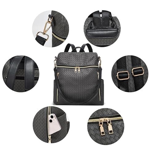 Makes Backpack Purse for Women PU Leather Travel Satchel Handbag Convertible Design Bag with Purse 2 Piece thumbnail 2