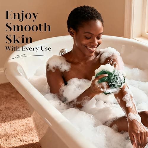 CORATED African Net Sponge Authentic, Shower Loofah Exfoliating Bath Sponge, Body Scrubber for Women and Men Daily Use Body Care, Travel Portable Bath Accessories for Bathroom (Blue & Black) thumbnail 8