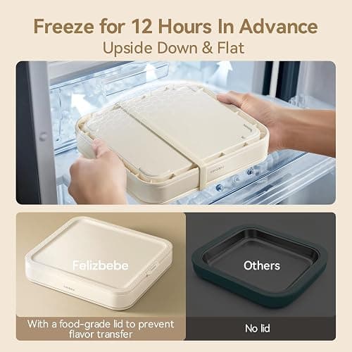 Rolled Ice Cream Maker, Felizbebe Instant Ice Cream Roller Tray with Lid and 2 Spatulas, Food Grade Premium Stainless Steel Cold Plate No-electricity for Fun Family Activities, DIY Parent-Child Time thumbnail 3