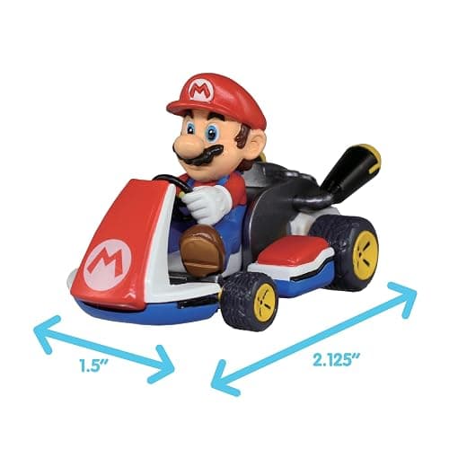 TOMY Mario Kart Pull Back Racers - Nintendo Mario Toys Including Mario, Luigi, Wario, Princess Peach, Bowser, Toad, and Yoshi - 10 Count - Video Game Collectibles - Ages 5 Years and Up thumbnail 2