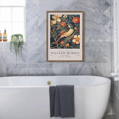 Birds Wall Painting Print Framed Wooden Framewrap Poster William Morris Style Vintage Floral Artwork Nature Picture Gallery Wall Decor For Home And Office 12x16 Inch thumbnail 4