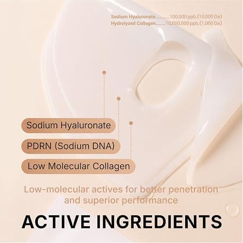 VIABEAUTY Bio Collagen Face Mask with PDRN and Hyaluronic Acid - Hydrogel Collagen Mask Overnight - Deep Hydrating, Glass Skin, Firming & Rejuvenating Skincare| 1.41oz(40g) x 4ea thumbnail 3
