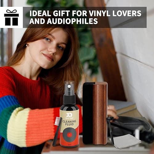 Vinyl Record Cleaner Kit - 6-in-1 Vinyl Records Cleaning Kit Includes Soft Velvet Record Brush, Cleaning Liquid, Stylus Brush, Cleaning Brush, Cleaning Cloth and Storage Bag thumbnail 7