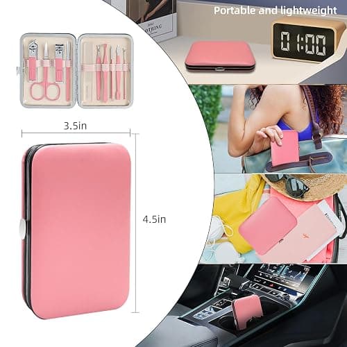 10 in 1 Manicure kit for Women Professional Pink Nail kit, Nail Care kit and Personal Toe Nail Clippers, Complete Manicure Set Women with Travel Beauty Tools Convenience Set thumbnail 6