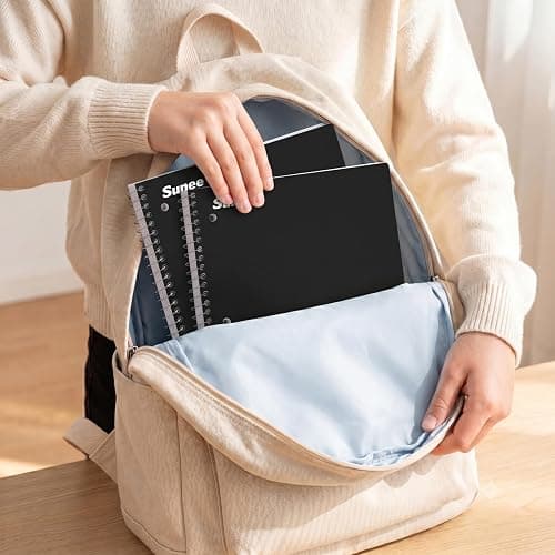 SUNEE Spiral Notebooks, 3 Pack, 1-Subject, College Ruled Paper, 8" x 10-1/2", 70 Sheets per Notebook, Black thumbnail 2