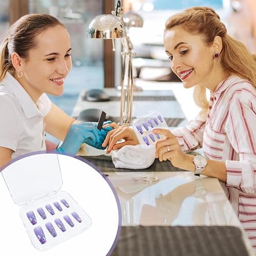 Press on Nail Box,30 Sets Display Case Artificial Nails Display Storage Box with 60 Pcs Adhesive Double Sided Tape Press On Nail Packaging for Nail Salon thumbnail 5
