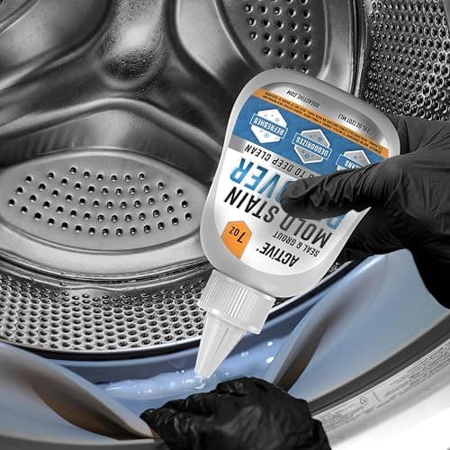 Mold Stain Remover Gel Cleaner - ACTIVE Heavy Duty Stain Cleaner for Front Loader Washing Machine Seal, Bathroom Grout, Shower, Caulk - Front Load Washer Cleaning Solution - 7 Fl Oz thumbnail 5