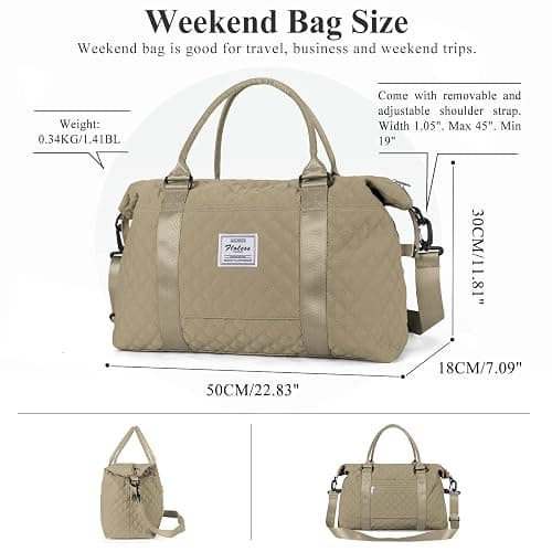 HYC00 Travel Duffel Bag,Carry-on Overnight Weekender Bags for Women,Sports Tote Gym Bag with Wet Pocket thumbnail 3
