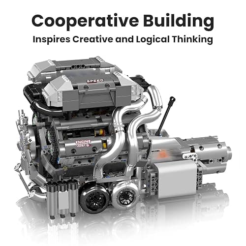 Mould King W16 Model Engine Kit for Adults, V8 Engine Building Sets, Mini Engine Toys Scale with Motor, STEM Project Building Kits, DIY Collectible Blocks for 14+ (2024 Pieces) 10201 thumbnail 6