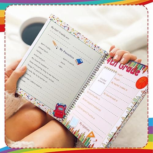 Motipuns School Memory Book Photo Album for Kids, School Years Keepsake Book Album Scrapbook from Preschool Through 12th Grade with 14 Pocket for Storage Portfolio Every Grade Pictures (Rainbow) thumbnail 6