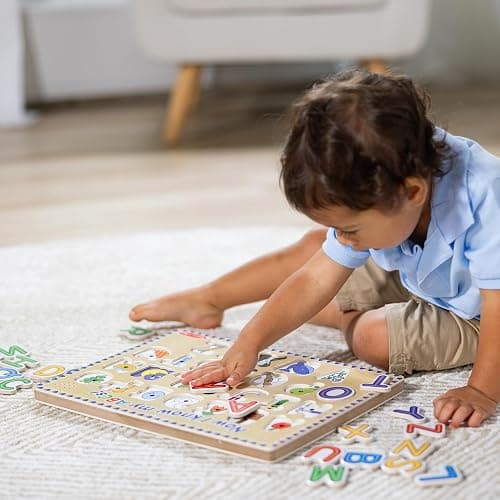 Melissa & Doug Wooden Alphabet Sound Puzzle - Wooden Puzzle with Sound Effects (26 pcs) - FSC Certified thumbnail 8