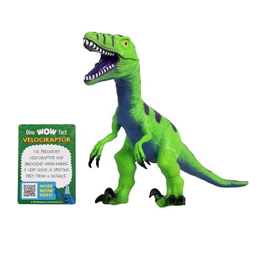 Wow in The World Soft Jumbo Velociraptor | Kids Play Dinosaur | Learning Through Play | Includes Dinosaur Toy and Fun Fact Card thumbnail 4