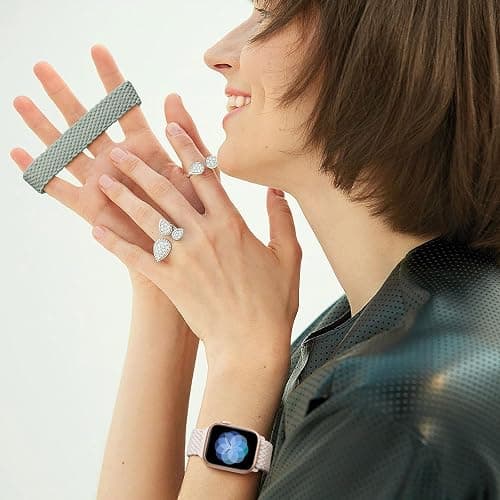 Mastten 4 Pack Bracelets Compatible avec Bracelet Apple Watch 40mm 41mm 38mm 42mm pour Femmes Hommes, Bracelet Sport en Nylon Tressé pour iWatch SE2 SE 11 10 9 8 7 6 5 4 3 2 1 Ultra thumbnail 2