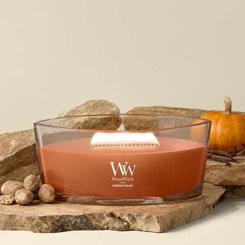 WoodWick Pumpkin Praline Holiday Candle Gifts for Women and Men, 16 oz Ellipse Candle with Crackling Wick thumbnail 2