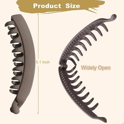 6 Pack 5 Inch Banana Hair Clips for Women Thin Fine Thick Hair,Strong Banana Claw Clips for Hair thumbnail 4