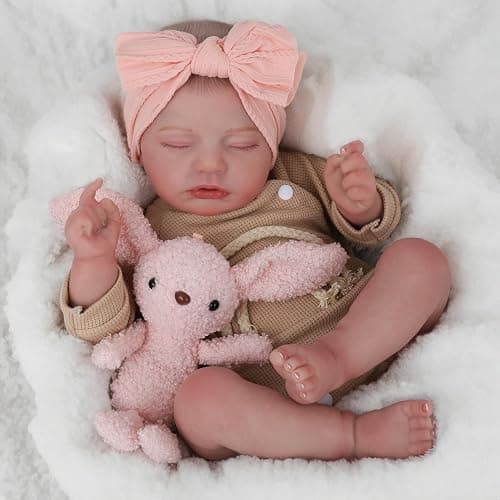 CHAREX Realistic Newborn Baby Dolls - 20 Inch Sleeping Soft Reborn Doll, Handcrafted Weighted Newborn Doll, Toys for Ages 3 and Up thumbnail 2