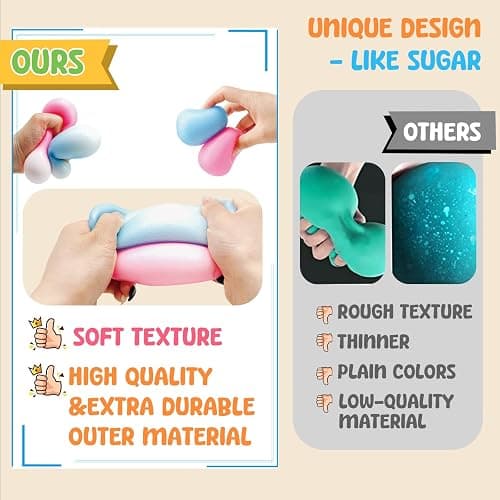 Fidget Toys Stress Balls for Kids & Adults - Changes Color in The Sun -Slow Rise Dough Ball - Fidgets for Classroom - Squishy Fidget Toys Stretchy Squeeze Stress Relief Balls for Anxiety thumbnail 5