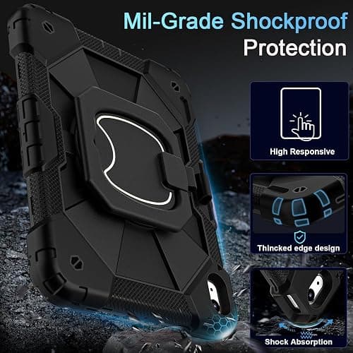 Auizotl Case for iPad (A16) 11th/10th Generation 2025/2022,360° Rotating Stand iPad Case 10th Generation with Screen Protector Pencil Holder,Heavy Duty Shockproof i Pad 11.0/10.9 Inch Cover,Black thumbnail 3
