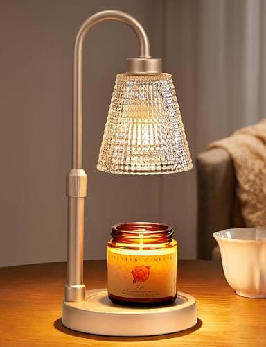 Innqoo Champagne Gold Candle Warmer Lamp with Timer, Dimmable Candle Warmer for Home Decor, Height Adjustable Candle Lamp for Jar Candles, Birthday Gifts for Women Mom, House Warming Gifts New Home - Image 1