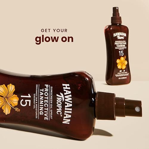 Hawaiian Tropic Protective Tanning Oil Spray Sunscreen SPF 15, 8oz | Tanning Sunscreen, Tanning Oil with SPF, Moisturizing Body Oil, Hawaiian Tropic Oil, Oxybenzone Free Outdoor Tanning Oil, 8oz - 8 Ounce (Pack of 1) - SPF 15 thumbnail 2