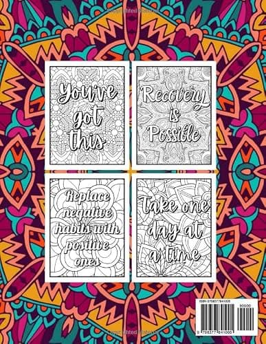 Sober Not Boring: Sobriety & Recovery Coloring Book | Alcohol Anonymous | Meditative Affirmation Slogans and Quotes | Addiction Recovery Gifts for Men and Women - Paperback thumbnail 2