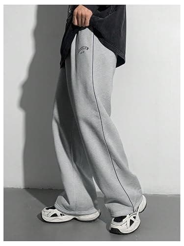 RoseSeek Boy's Letter Graphic Wide Leg Sweatpants Baggy Pants Athletic Track Sweat Pants Joggers thumbnail 2