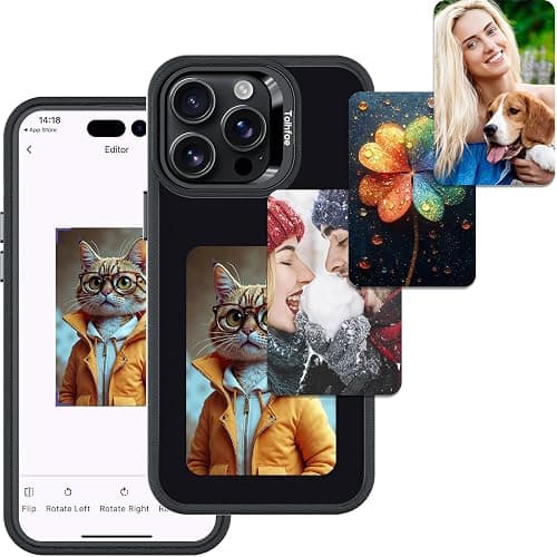 Talhfae Smart E Ink Case for iPhone 14/15 Plus, MagSafe NFC 4.0" HD | 528x768 4-color always-on E Ink display, faster NFC transfer, DIY photo changing, AI art, customizable TPU anti-drop case. - Image 1