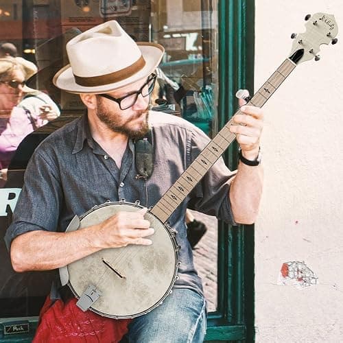 5 String Banjo, Mulucky Full Size with 24 Brackets Banjo, Open Back, Maple Banjos with Remo Head, Geared 5th Tuner, Gift Package with Beginner Kit - MB1101 thumbnail 7