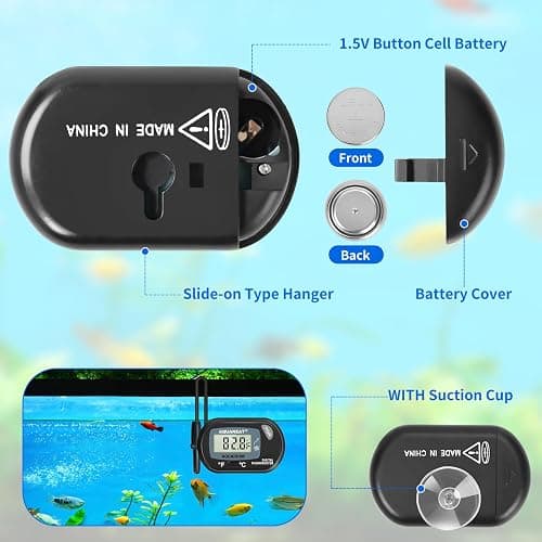 AQUANEAT 2 Pack Aquarium Thermometer, Fish Tank Thermometer, Digital Temperature Test, with Large LCD Display thumbnail 4