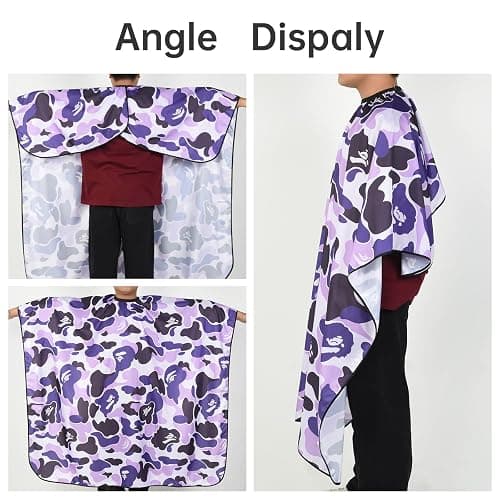 FaHaner Professional Hair Cutting Cape Waterproof Barber Cape for Men Polyester Hair Styling Cape with Elastic Neckline thumbnail 6