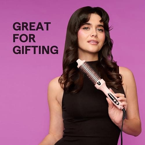 Wavytalk Thermobürste, Thermal Brush Blowout Boost Ionische Lockenbürste, Macht Haar Glatt und Glänzend, 5 Temperaturstufen, Haar schonend, 38mm Fass, Doppelspannung, Eurostecker, Sakura Rosa thumbnail 8