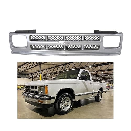 Front Grille Assembly Kit Silver Fits for 1991-1993 Chevrolet S10 1991-1994 S10 Blazer Chrome Replaces GM1200326 15701945-PFM - Image 1