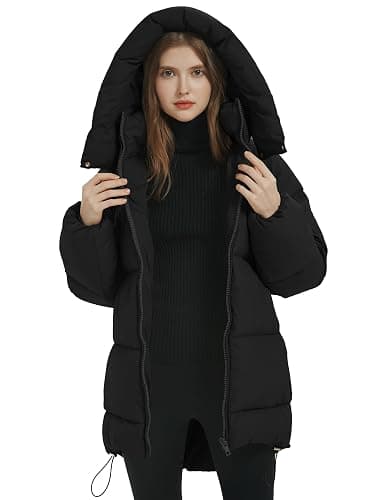 Kissonic Women's Warm Winter Coat Hooded Puffer Jacket Full Zip Long Puffer Coat with Pockets thumbnail 3