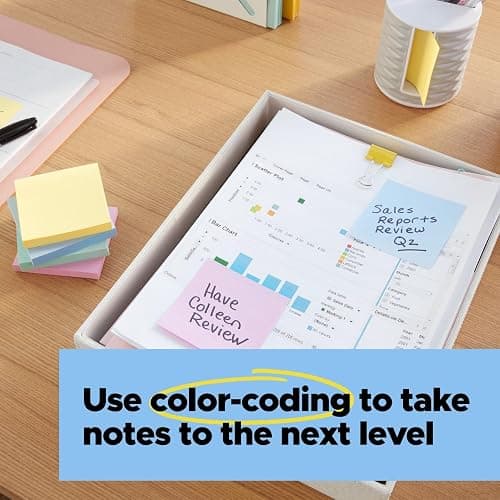 Post-it 100% Recycled Paper Super Sticky Notes, 2X The Sticking Power, 3x3 in, 5 Pads, 70 Sheets/Pad, Wanderlust Pastels Collection (654R-5SSNRP) thumbnail 8