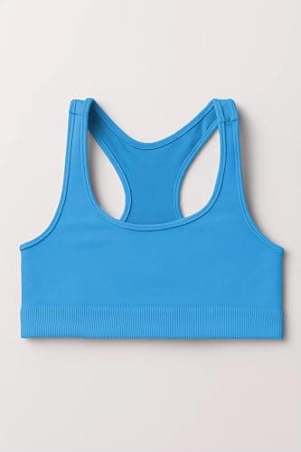 Kurve Girl’s Stretchy Crop Racerback Undershirt Training Sports Bra, UV Protective Fabric, UPF 50+, Made in USA, thumbnail 2