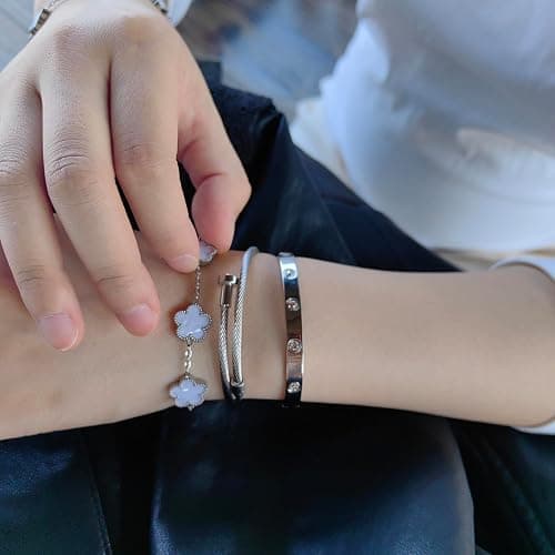 Jade cabbage Gold Bracelets for Women 18K Gold Plated Love Friendship Bracelet With Cubic Zirconia Cuff Bangle Jewelry Set Witness the Gift of Love thumbnail 7