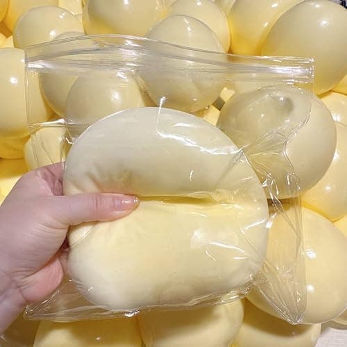 10cm Giant Mochi Squishy Toy, Super Soft Slow Rising Stress Relief Squeeze Toy, Large Flowing Creamy Texture Sensory Toy, Cute Food-Shaped Decompression Toy (Yellow) thumbnail 2