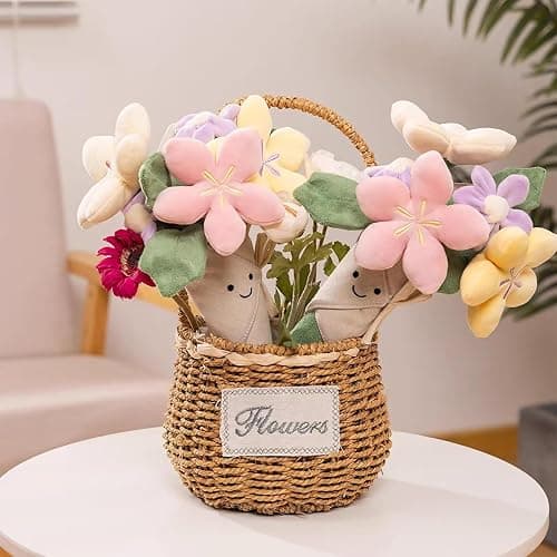 ALEEIK Cute Flower Plush Doll Stuffed Plant Plushie Soft Flower Doll Lovely Smiling Face，Decor Home Andbedroom Sweet Gifts for Women for Boys and Girls thumbnail 6
