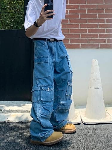 Women's Baggy Cargo Pants Y2K Clothing Multi-Pocket Relaxed Fit Jeans Fairy Grunge Clothes Alt Emo Streetwear thumbnail 4