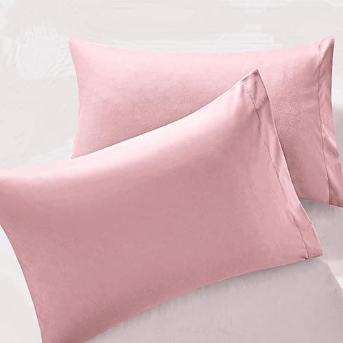 MILVOWOC Brushed Microfiber Pillowcases, Dusty Pink, 20x26 Inch | 2Pcs Set, Non Slip Envelope Closure, Moisture Absorption, Anti-wrinkle - Image 1