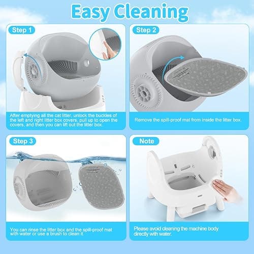 Self Cleaning Cat Litter Box, Automatic Cat Litter Box for Multiple Cats, Integrated Safety Protection with Open-Top Design thumbnail 6
