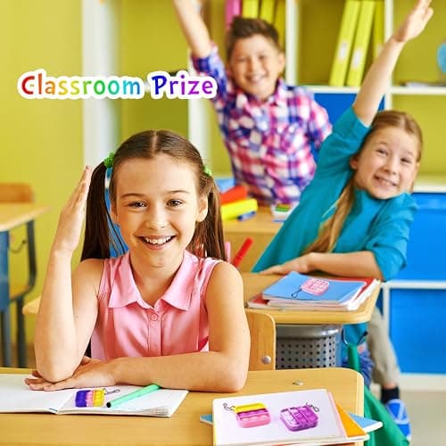 Kids Party Favors Fidget Toys Bulk 30 Pack Mini Pop Fidget Keychain Its Birthday Party Favors for Kids 4-8,8-12 Small Classroom Prizes It Back to School Gifts for Students from Teacher thumbnail 8