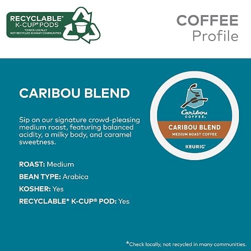 Caribou Coffee Caribou Blend, Keurig Single-Serve K-Cup Pods, Medium Roast Coffee, 32 Count(Pack of 1) thumbnail 4