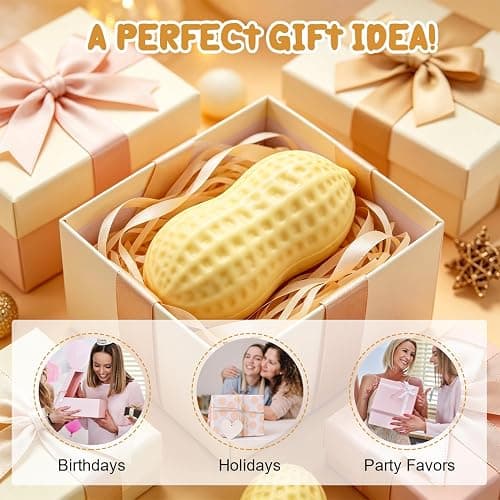 2PCS Peanut Squishies Toys,Peanut Squishies Slow Rising Stress Relief Toy, Peanut Stress Balls Fidget Toys, Cute Anxiety Relief Toys for Adult Relaxation thumbnail 7