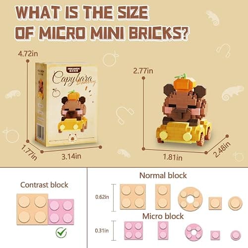 HIGH GODO Capybara Party Favors Building Set, 1632PCS Cute Capybara Building Blocks for Goodie Bag Stuffers, Party Favors Birthday Gift for Adult Teens 14+ (Not Compatible with Major Brand) thumbnail 3