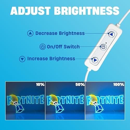 Fortnite Logo Neon Sign for Wall Decor,Official Licensed LED Neon Light for Gaming Bedroom & Man Cave Decor,Battle Royale Fan Space,Best Gamer Gift for Fortnite Fans,Streamers,Esports Players thumbnail 7